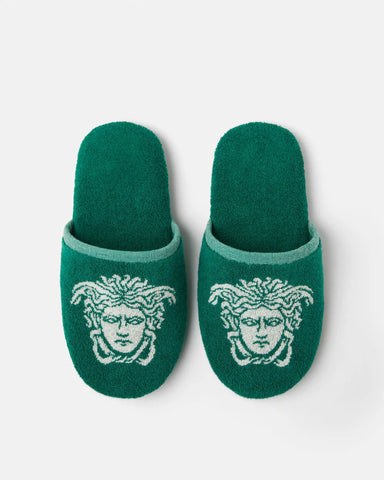 Cotton-Terry Jacquard Slippers