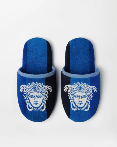 Striped Cotton-Terry Jacquard Slippers