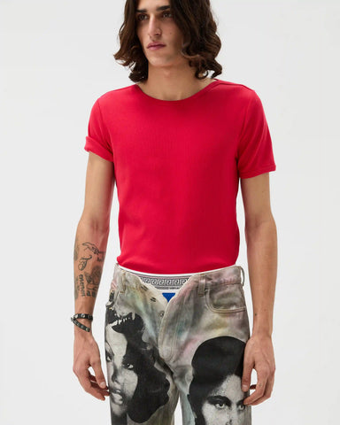 Embroidered Ribbed Cotton-Jersey T-Shirt