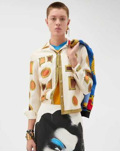 Printed Silk Twill Shirt