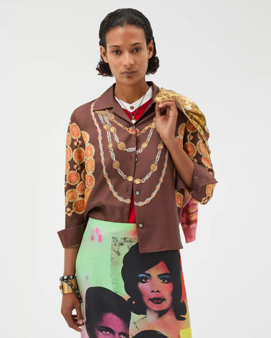Printed Silk Twill Shirt