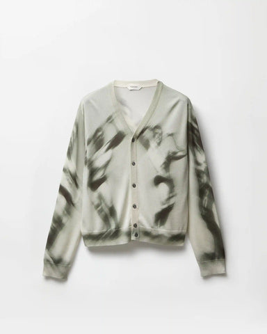 Printed Silk Knit Cardigan
