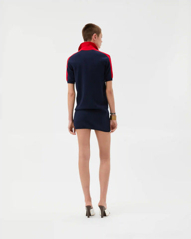 Cotton Knit Zip Mini Dress