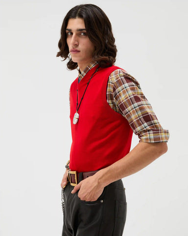 Embroidered Wool Knit Vest