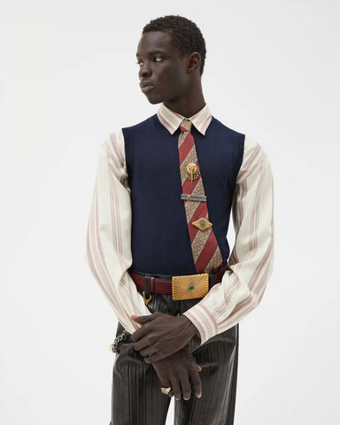 Embroidered Wool Knit Vest