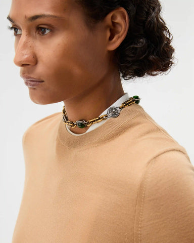 Embroidered Wool Knit Sweater