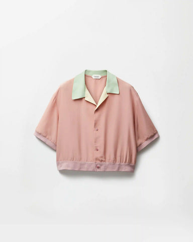 Silk-Poplin Crop Shirt
