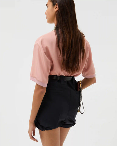 Silk-Poplin Crop Shirt