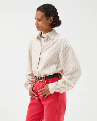 Striped Silk Twill Shirt