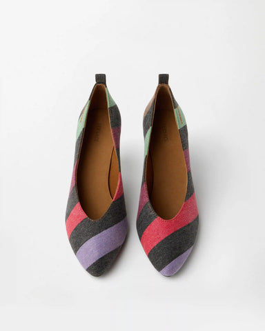 Tina Striped Denim Pumps 65 mm