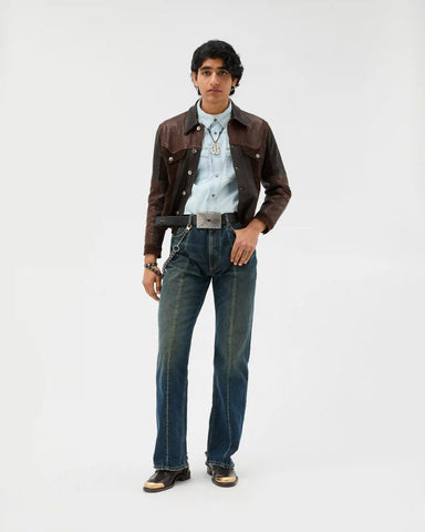 Distressed Straight Jeans