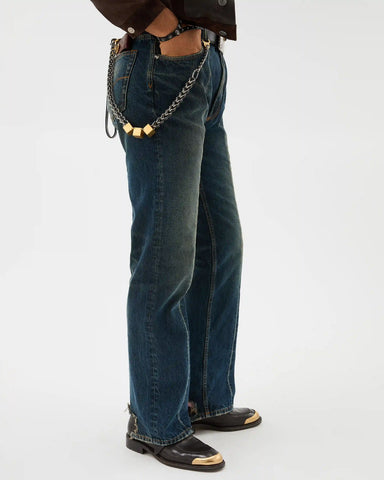 Distressed Straight Jeans
