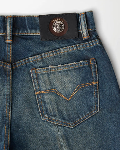 Distressed Straight Jeans