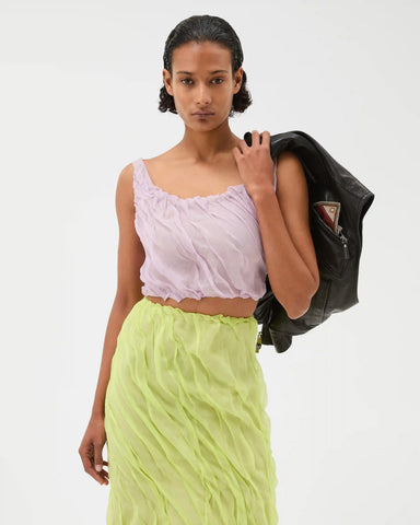 Silk-Chiffon Draped Top
