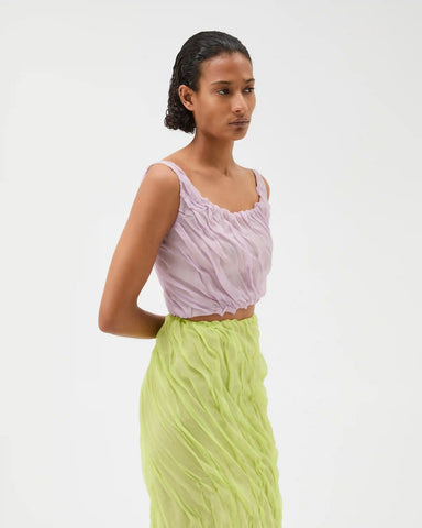 Silk-Chiffon Draped Top