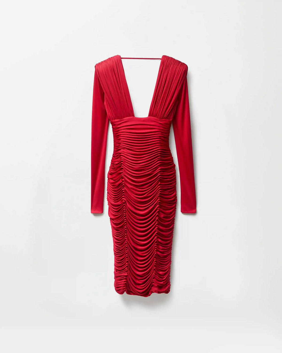 Draped Silk CrÃªpe Jersey Midi Dress