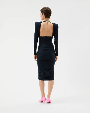 Draped Silk CrÃªpe Jersey Midi Dress