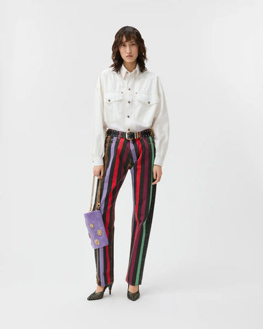 Striped Straight Jeans