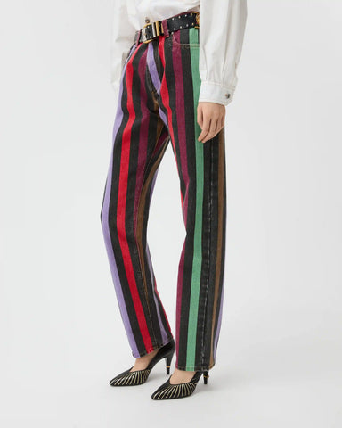 Striped Straight Jeans