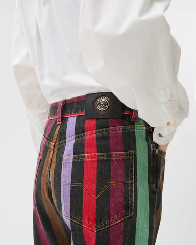 Striped Straight Jeans