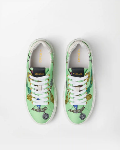 Greca Printed Canvas Sneakers