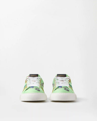 Greca Printed Canvas Sneakers
