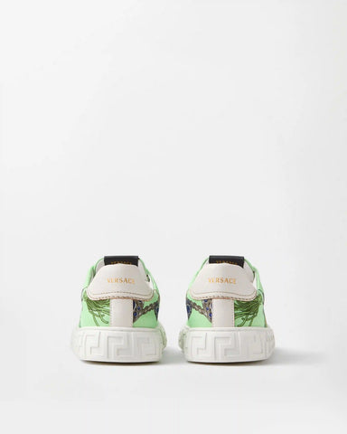 Greca Printed Canvas Sneakers