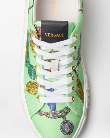 Greca Printed Canvas Sneakers