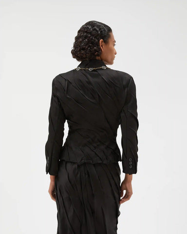 Draped Envers-Satin Blazer