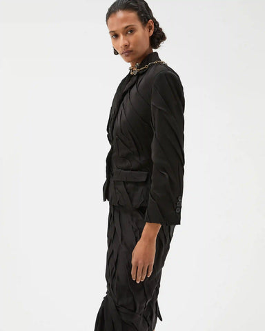 Draped Envers-Satin Blazer