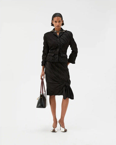 Draped Envers-Satin Blazer