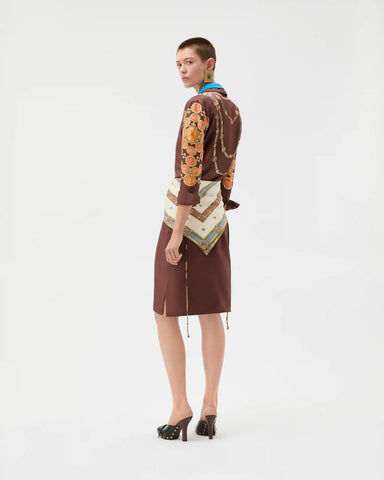 Printed Silk Twill Mini Shirt Dress