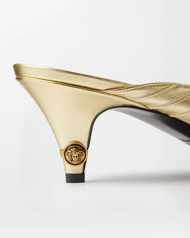 Gianni Metallic Nappa Mules 55 mm