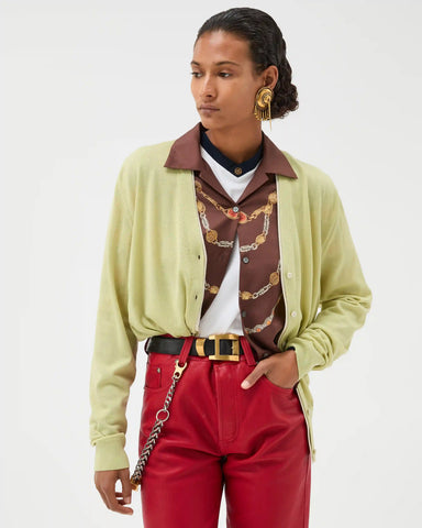Embroidered Wool Knit Cardigan
