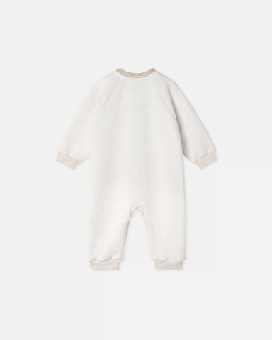 Baby Embroidered MatelassÃ© Cotton-Jersey Sleepsuit