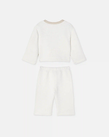 Baby cardigan set in embroidered matelassÃ© jersey