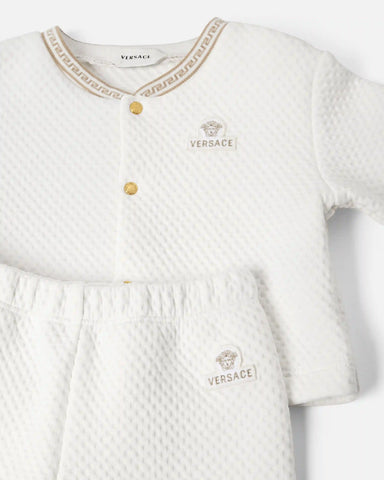 Baby cardigan set in embroidered matelassÃ© jersey