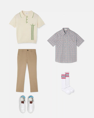 Kids Embroidered-Logo Cotton Oxford Check Shirt