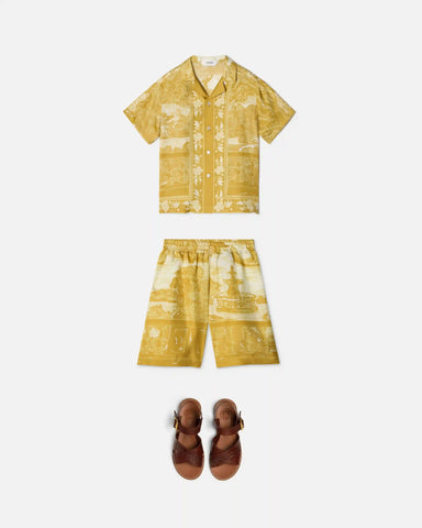 Kids Printed Silk Twill Shorts
