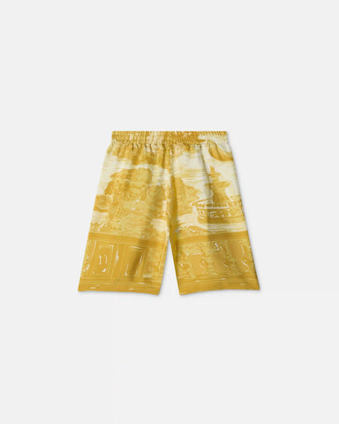 Kids Printed Silk Twill Shorts