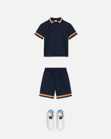 Kids Embroidered-Logo Stretch PiquÃ© Shorts