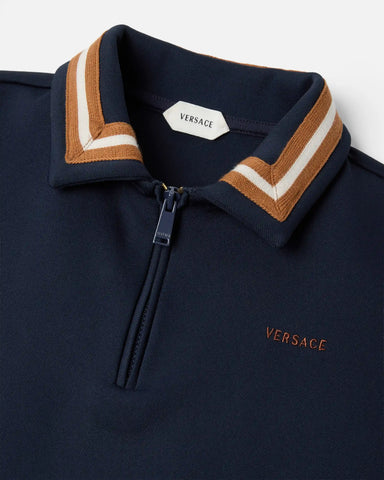 Kids Embroidered-Logo Stretch PiquÃ© Zip Polo