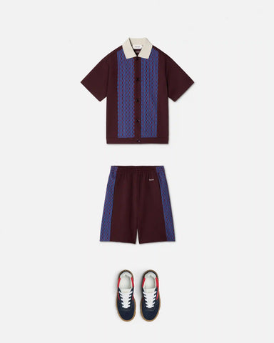 Kids Embroidered-Logo Jacquard Milano-Stitch Shirt