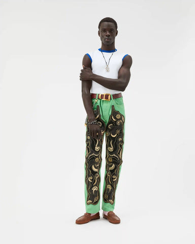 Embroidered Straight Jeans