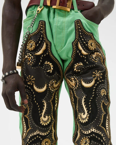 Embroidered Straight Jeans