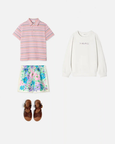 Kids Embroidered-Logo Striped Cotton-Jersey Polo