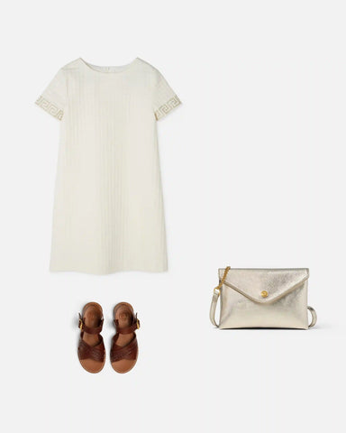 Kids Micro-Check Jacquard Cotton Dress