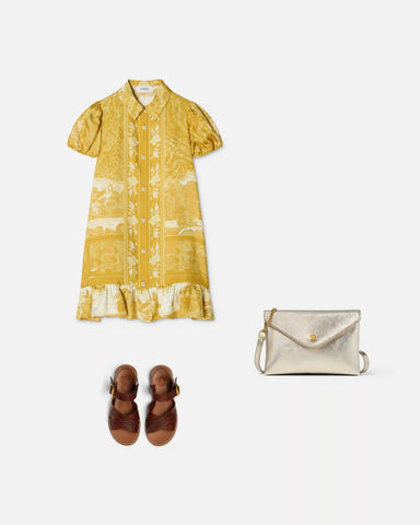 Kids Printed Silk-Twill Dress