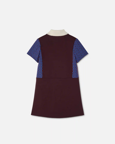 Kids Embroidered-Logo Jacquard Milano-Stitch Dress