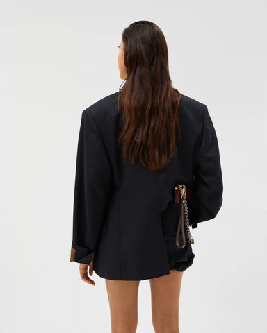 Pinstripe Wool Blazer